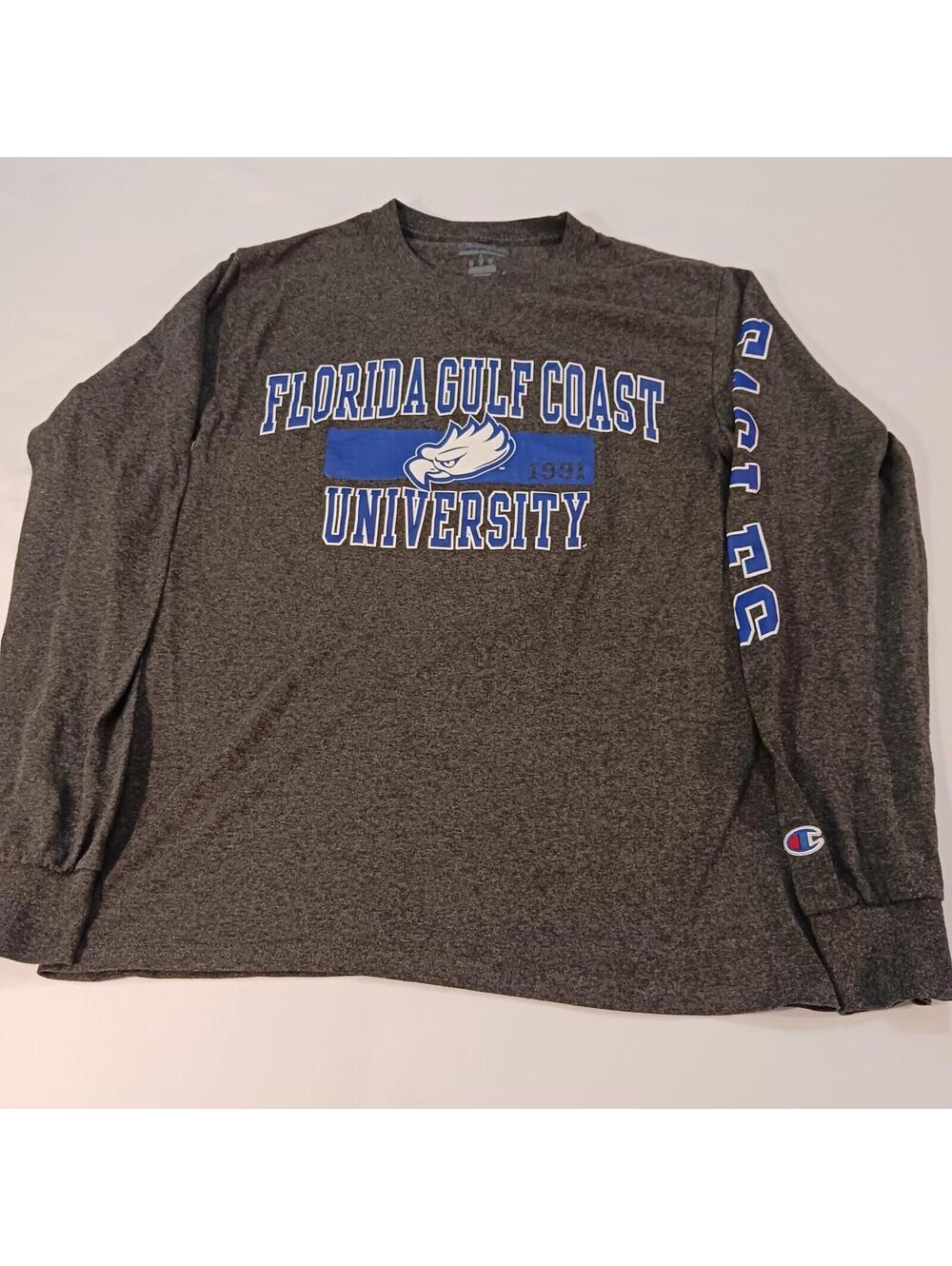 Champion Authentic Florida Gulf Coast University Eagles Shirts Gray Small